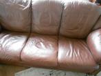 Leren bankstel + Fauteuil, Ophalen, Gebruikt, 150 tot 200 cm, Driepersoons