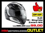 Motorhelm HJC TR1 Skyride - Zwart-Wit - L-60, Motoren, Kleding | Motorhelmen, Info@huybersmotoren.nl, Integraalhelm, Ophalen, Nieuw met kaartje