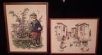 Borduurwerk in lijst achter glas 2x  - per stuk 5 euro, Hobby en Vrije tijd, Borduren en Borduurmachines, Ophalen, Zo goed als nieuw