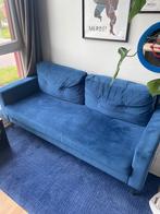 Blauwe velvet 2-persoons bank, Ophalen, Gebruikt, 150 tot 200 cm, Tweepersoons