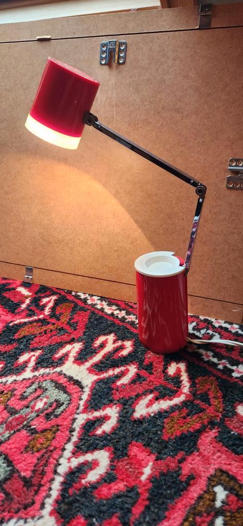 Vintage Nanbu lamp bureaulamp Kreo Lite rood Japan, Huis en Inrichting, Lampen | Tafellampen, Zo goed als nieuw, Minder dan 50 cm