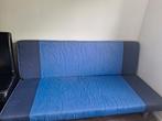 Slaapbank! Blauw met onderin opbergruimte., Ophalen, Gebruikt, Blauw, Tweepersoons