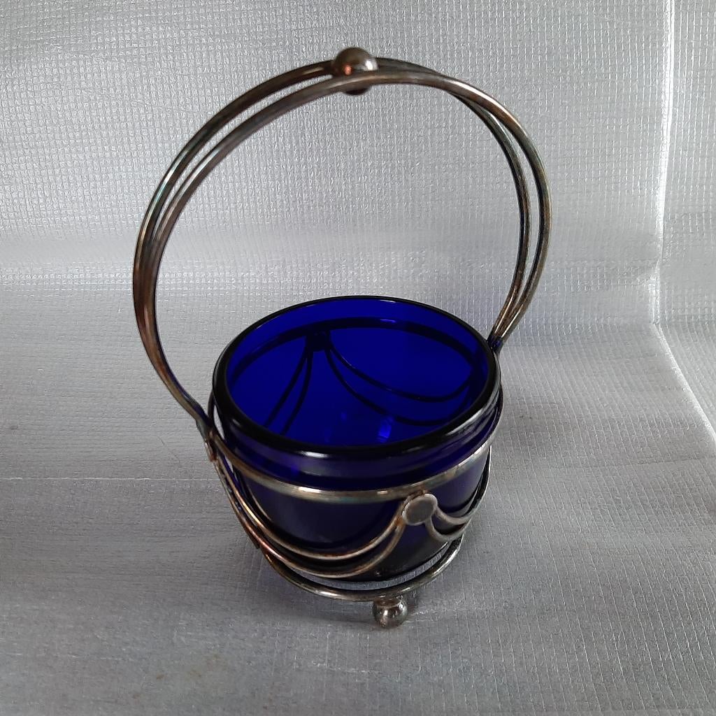 Vintage suikerpot of bonbonniere met dubbel hengsel, Ophalen, Gebruikt