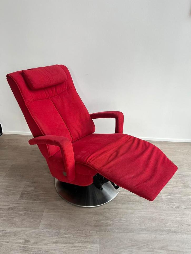 Prominent Relaxfauteuil Stockholm S Accu Rood Stof M, Huis en Inrichting, Fauteuils, Zo goed als nieuw, Stof, Minder dan 50 cm