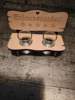 Schnaps bank met 2 shotglaasjes, Verzamelen, Glas en Borrelglaasjes, Ophalen of Verzenden, Zo goed als nieuw, Overige typen