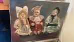 Schilderij drie poppen, Ophalen of Verzenden