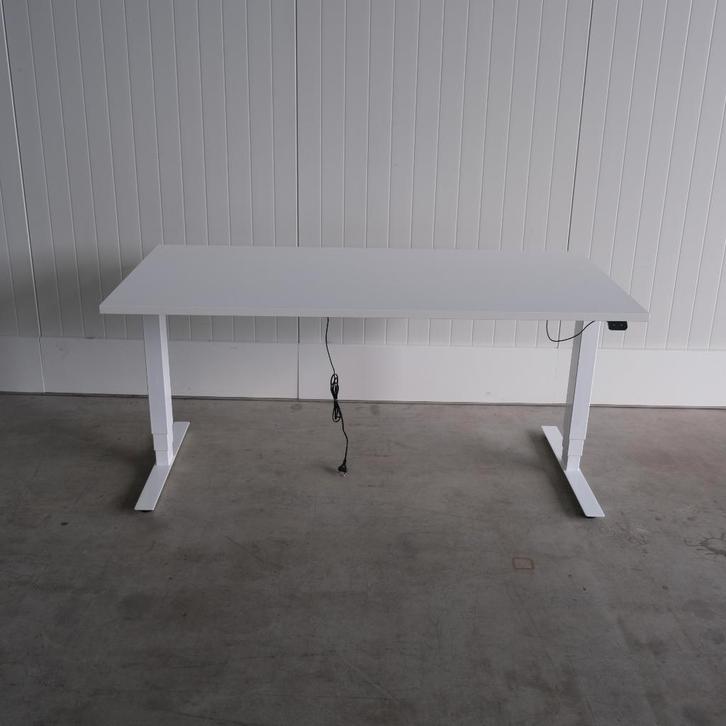 Elektrisch zit-sta bureau, 160x80cm, H63-130cm, Wit, BR92, Huis en Inrichting, Bureaus, Gebruikt, Bureau, Elektrisch, In hoogte verstelbaar