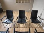 6x KFF Tibed Skid Eetkamerstoelen - Zwart - Leder - Design, Huis en Inrichting, Stoelen, Voltastraat 21, Barneveld, Zwart, Ophalen of Verzenden