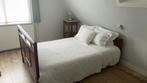 Antiek 2 pesoons bed MET ANTIEK BEDDENGOED incl nachtkastje, Ophalen of Verzenden