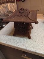 Oude gietijzeren Japanse pagode/ lantaarn, Gebruikt, Bruin, Ophalen of Verzenden, Metaal