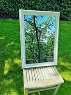 Vintage Spiegel – Klassieke Witte Lijst (69 x 49 cm), Ophalen of Verzenden, Ovaal, Minder dan 50 cm, Minder dan 100 cm