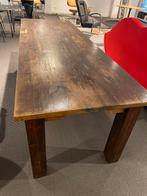 Massieve teak achtige tafel 90x258, Huis en Inrichting, Tafels | Salontafels, Rechthoekig, Zo goed als nieuw, Ophalen