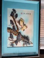 Vintage Chinees schelpen schilderij shell art, Huis en Inrichting, Woonaccessoires | Schilderijen, Tekeningen en Foto's, Minder dan 50 cm