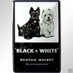 Reclamebord van Black & White Whisky in Reliëf -20 x 30 cm., Nieuw, Reclamebord, Verzenden