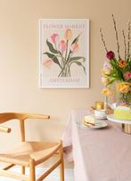 poster Flower market Amsterdam 50x70 zgan, Ophalen of Verzenden