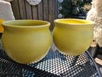 4 bloempotten lime kleur ,zie omschrijving, Ophalen, Gebruikt, Rond, Minder dan 25 cm