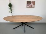 Massief eiken ovale eettafel 180/200/220/240/260/280/300cm, 100 tot 150 cm, Design, Ophalen of Verzenden, Vijf personen of meer