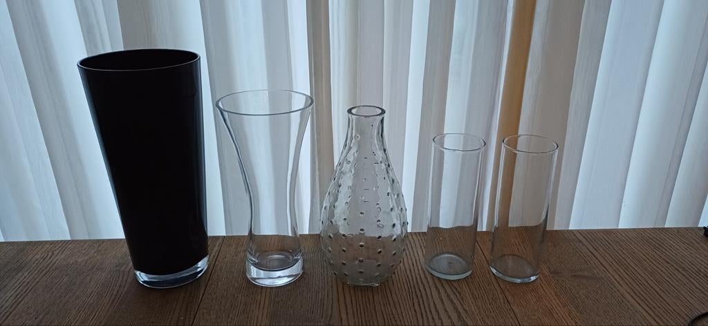 Diverse vazen, paars, glas en meer, Gebruikt, Overige kleuren, Ophalen of Verzenden, Glas