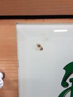 Bierreclame Pilsner Urquell op een facet geslepen glasplaat., Ophalen, Reclamebord, Gebruikt, .