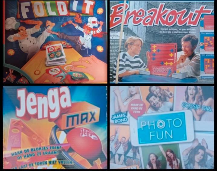 Diverse Bordspellen: Fold It, Breakout, Jenga Max, Photo Fun, Hobby en Vrije tijd, Gezelschapsspellen | Bordspellen, Gebruikt
