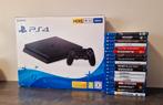 Playstation 4 slim 1 controller met 18 game, Ophalen of Verzenden, Zo goed als nieuw, Met 1 controller, Slim
