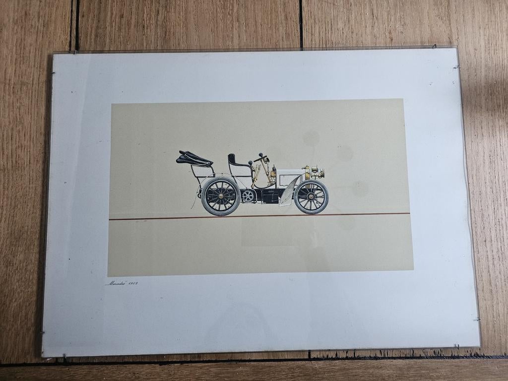 Oude Mercedes 1902 Dealer poster Walter Gotschke, Ophalen of Verzenden, Gebruikt, Auto's