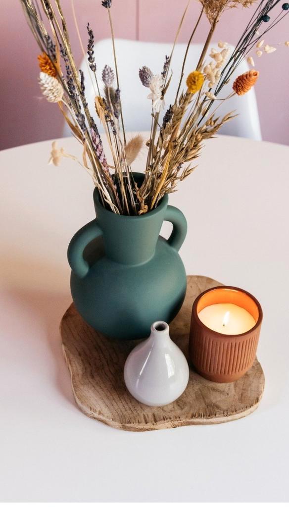 Groene retro look vaas Gusta, Huis en Inrichting, Woonaccessoires | Vazen, Nieuw, Groen, Minder dan 50 cm, Glas, Ophalen of Verzenden