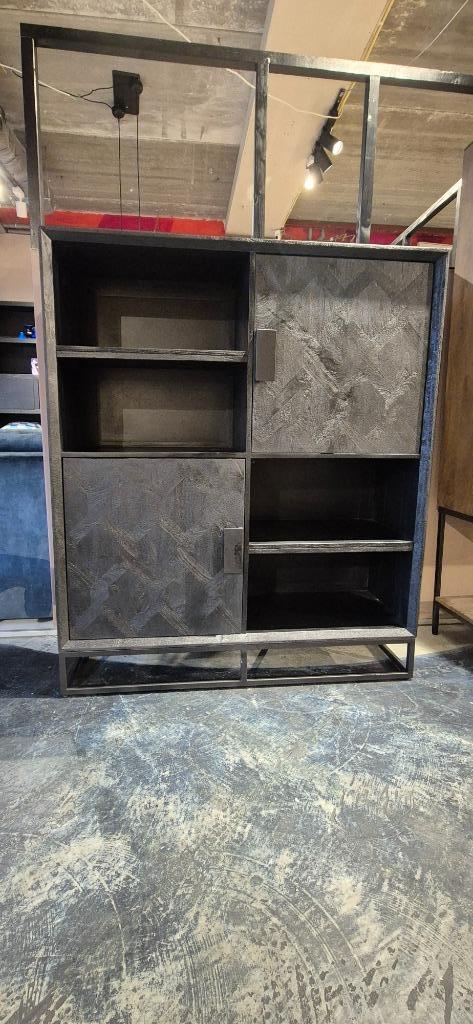 Barkast 140 cm Newcastle Hotel 2 deuren en 4 open vakken, Huis en Inrichting, Kasten | Wandmeubels, Nieuw, 100 tot 150 cm, Minder dan 150 cm