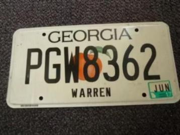 Kentekenplaat Licenseplate Georgia Warren USA beschikbaar voor biedingen