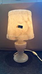 Vintage Spaanse albaster lamp 30cm. Kap met sierrand, Overige materialen, Gebruikt, Vintage, Ophalen of Verzenden