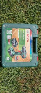 Koffer + Aaculader en 2 accu's | Bosch PSR 1800 LI-2, Doe-het-zelf en Verbouw, Gereedschap | Boormachines, Ophalen, Gebruikt, Overige typen
