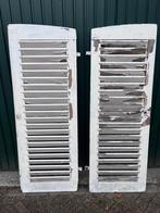 Brocante oude houten witte Louvre luiken, Ophalen