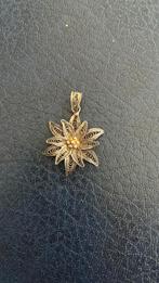 Zilver hanger edelweis bloem filigraine, Gebruikt, Ophalen of Verzenden, Bloem of Plant, Zilver