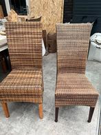 8 eetkamerstoelen, Huis en Inrichting, Stoelen, Ophalen, Riet of Rotan, Bruin, Zo goed als nieuw