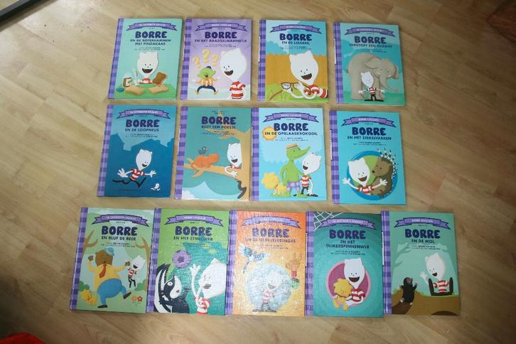 Gestreepte boekjes (Borre) - paars, groep 0/1/2 - € 1 p.st., Boeken, Kinderboeken | Jeugd | onder 10 jaar, Zo goed als nieuw, Fictie algemeen