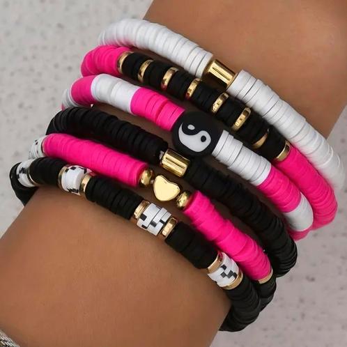 Nieuwe armbanden sets roze, pink  wit, turquoise, Sieraden, Tassen en Uiterlijk, Armbanden, Nieuw, Ophalen of Verzenden