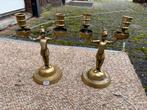 Leuke messing kandelaars - set van 2, Ophalen of Verzenden, Koper of Brons