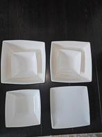 Servies - Borden en Kommen - Effen Wit, Ophalen of Verzenden, Zo goed als nieuw, Bord(en), Effen