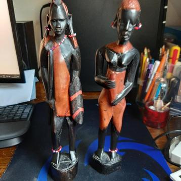 🌍Brocante: Trio afrikaanse beelden - Art deco️🏷️€9,95- beschikbaar voor biedingen