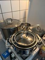 Vivo pannenset 5-delig, Huis en Inrichting, Keuken | Potten en Pannen, Ophalen, Zo goed als nieuw, Rvs, Pannenset