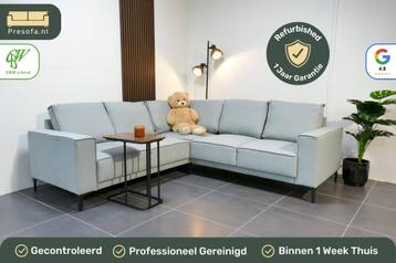 Refurbished Kleine Hoekbank Calira lichtblauw beschikbaar voor biedingen