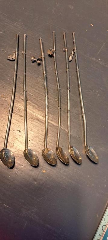 Set of 4 Vintage Japanese 925 Sterling rietjes