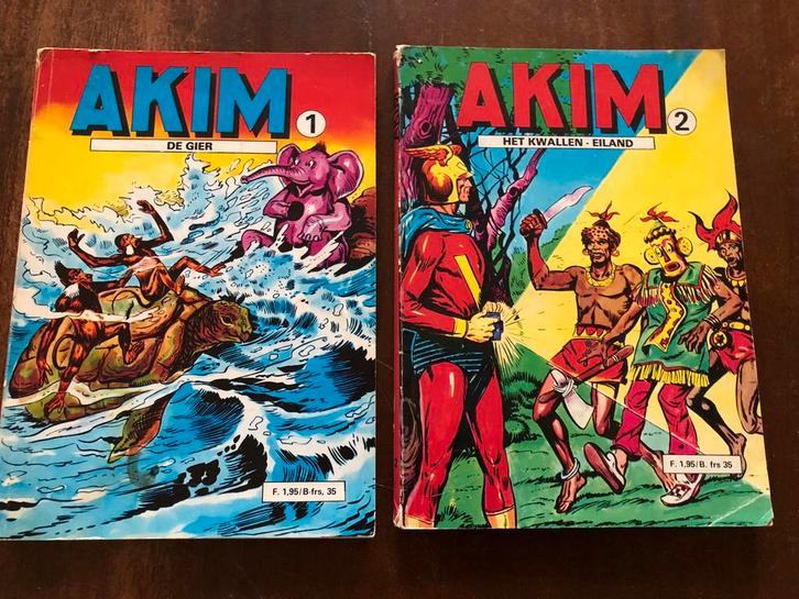 Akim strips nr 1 en 2 (jaren 70), Boeken, Stripboeken, Gelezen, Meerdere stripboeken, Ophalen of Verzenden
