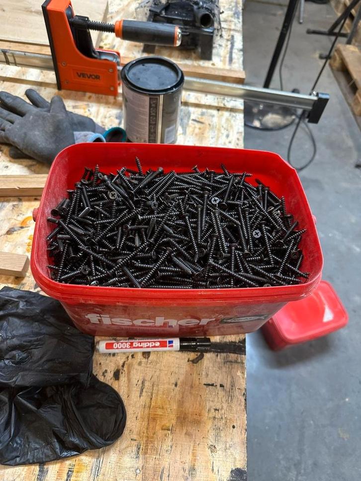 Zwarte schroeven 5x50 pozidriv - bulk verkoop 1200+ stuks, Doe-het-zelf en Verbouw, IJzerwaren en Bevestigingsmiddelen, Nieuw