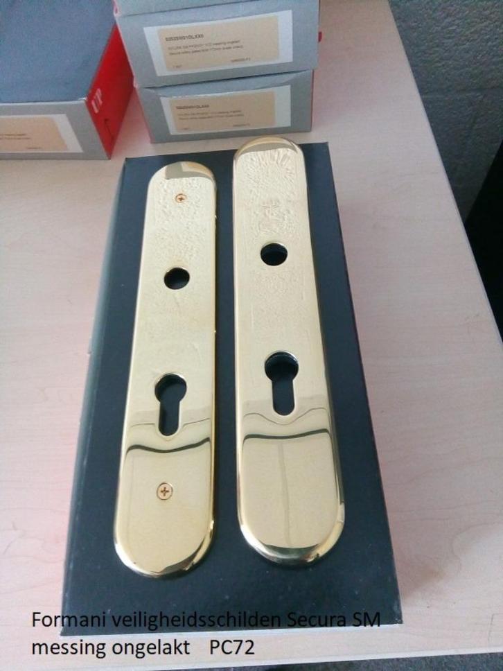 Messing veiligheids schilden ,  veiligheidsbeslag  PC72, Doe-het-zelf en Verbouw, Hang- en Sluitwerk, Nieuw, Overige typen, Koper of Messing