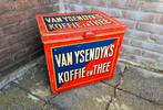 VAN IJSENDIJK'S KOFFIE EN THEE blik rood blauw mooie staat, Verzamelen, Blikken, Ophalen, Gebruikt, Koffie, Overige merken