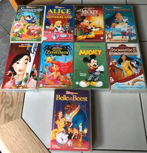 9 disney vhs videobanden setprijs €10, Cd's en Dvd's, VHS | Kinderen en Jeugd, Zo goed als nieuw, Tekenfilms en Animatie, Alle leeftijden