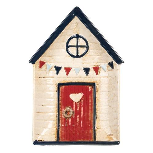 Serveerschaal huisje keramiek - strand - maritiem - zomer, Huis en Inrichting, Woonaccessoires | Schalen en Manden, Nieuw, Schaal