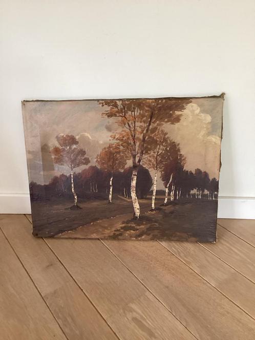 Klassiek Landschap Schilderij F. v. D. Glas Olieverf Doek, Antiek en Kunst, Kunst | Schilderijen | Klassiek, Ophalen