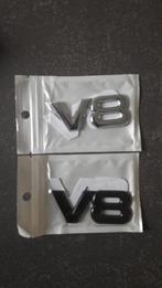 V8 chroom of zwart 3D sticker logo auto car / stickers auto, Ophalen of Verzenden